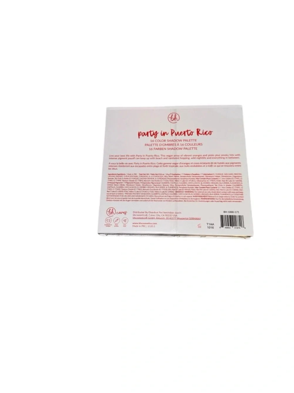 BH Cosmetics Puerto Rico Eyeshadow Palette -Vegan w/Oranges & Pinks